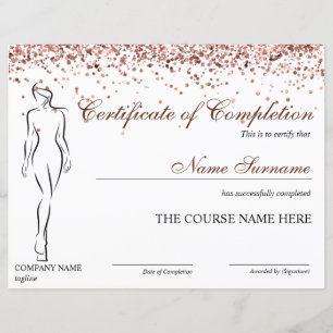 Certificate of Completion Award Body Sculpting