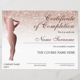 Certificate of Completion Award Body Sculpting