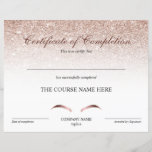 Certificate of Completion Award Brows Course<br><div class="desc">Certificate of Completion Makeup artist Wink Eye Beauty Salon Lash Extension Course Completion for Brows courses</div>