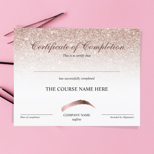Certificate of Completion Award Brows Course (Creator Uploaded)