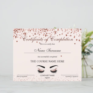 Certificate of Completion Award Brows Lash Course