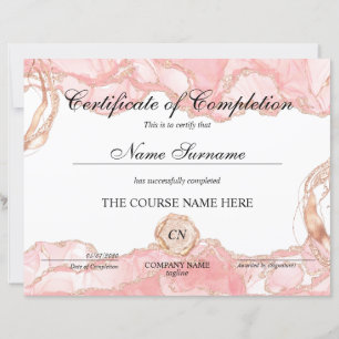 Certificate of Completion Award Course Completion