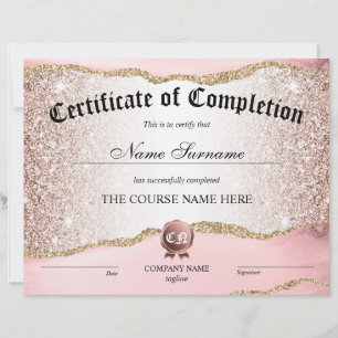 Certificate of Completion Award Course Completion