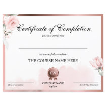 Certificate of Completion Award Course Completion Certificate of Completion Award Course Completion