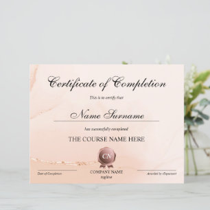 Certificate of Completion Award Course Completion