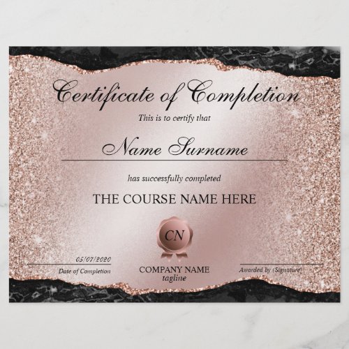 Certificate of Completion Award Course Completion