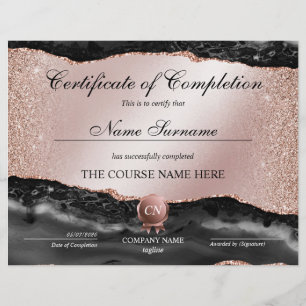 Certificate of Completion Award Course Completion