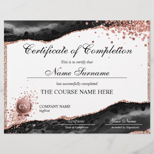 Certificate of Completion Award Course Completion