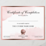 Certificate of Completion Award Course Completion<br><div class="desc">Makeup artist Wink Eye Beauty Salon Lash Extension Course Completion</div>