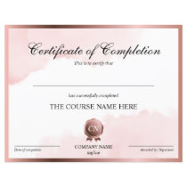 Certificate of Completion Award Course Completion Certificate of Completion Award Course Completion