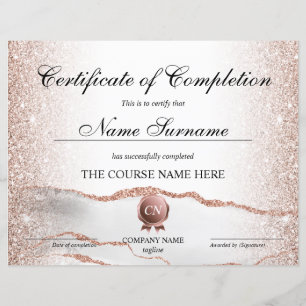 Certificate of Completion Award Course Completion