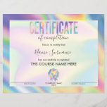 Certificate of Completion Award Course Completion<br><div class="desc">Certificate of Completion Award Course Completion with holographic foil effect</div>