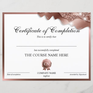 Certificate of Completion Award Course Completion