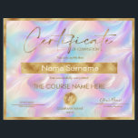 Certificate of Completion Award Course Completion<br><div class="desc">Modern Trendy Holograph Makeup artist  Beauty Salon Lash Extension Course Completion</div>