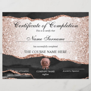 Certificate of Completion Award Course Completion