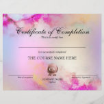 Certificate of Completion Award Course Completion<br><div class="desc">Makeup artist Watercolor Beauty Salon Lash Extension Course Completion</div>