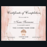 Certificate of Completion Award Course Completion<br><div class="desc">Makeup artist Wink Eye Beauty Salon Lash Extension Course Completion</div>
