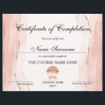Certificate of Completion Award Course Completion<br><div class="desc">Makeup artist Wink Eye Beauty Salon Lash Extension Course Completion</div>
