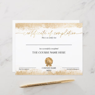 Certificate of Completion Award Course Completion