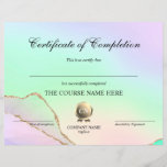 Certificate of Completion Award Course Completion<br><div class="desc">Makeup artist Watercolor Beauty Salon Lash Extension Course Completion</div>