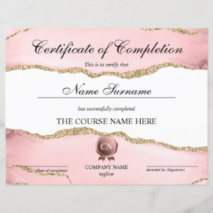 Certificate of Completion Award Course Completion