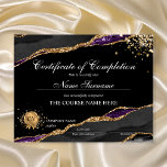 Certificate of Completion Award Course Completion<br><div class="desc">Makeup artist Wink Eye Beauty Salon Lash Extension Course Completion purple agate</div>