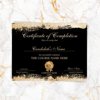 Certificate Of Completion Award Course Completion by smmdsgn at Zazzle