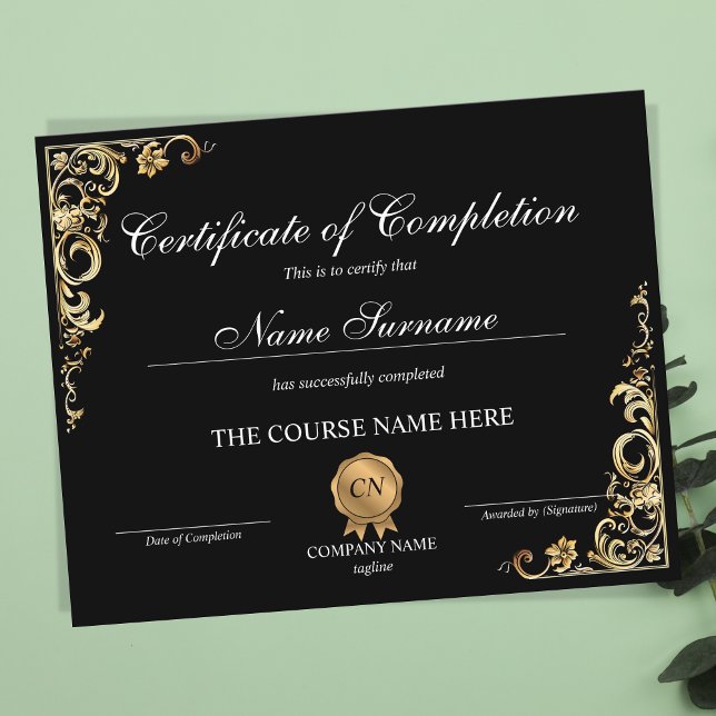 Certificate of Completion Award Course Completion (Creator Uploaded)
