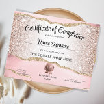 Certificate of Completion Award Course Completion<br><div class="desc">Makeup artist Wink Eye Beauty Salon Lash Extension Course Completion</div>