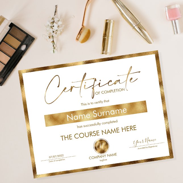 Certificate of Completion Award Course Completion  (Creator Uploaded)