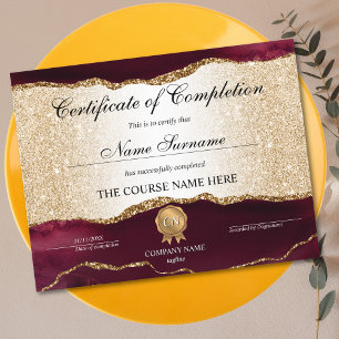 Certificate of Completion Award Course Completion