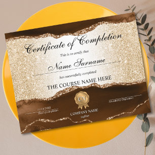 Certificate of Completion Award Course Completion