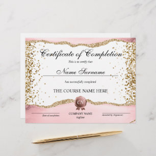 Certificate of Completion Award Course Completion