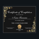 Certificate of Completion Award Course Completion<br><div class="desc">Elegant Luxury Makeup artist Cosmetics Beauty Salon Lash Extension Course Completion</div>