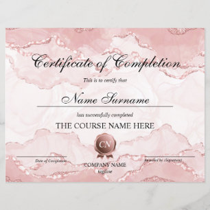 Certificate of Completion Award Course Completion