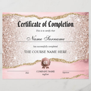 Certificate of Completion Award Course Completion