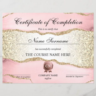 Certificate of Completion Award Course Completion