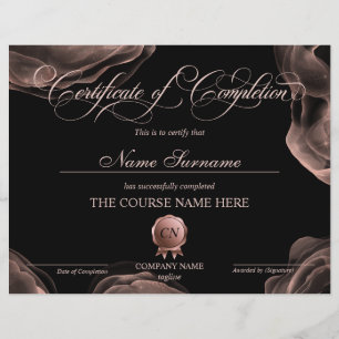 Certificate of Completion Award Course Completion