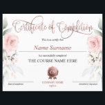 Certificate of Completion Award Course Completion<br><div class="desc">Makeup artist Wink Eye Beauty Salon Lash Extension Course Completion</div>