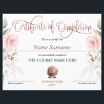 Certificate of Completion Award Course Completion<br><div class="desc">Makeup artist Wink Eye Beauty Salon Lash Extension Course Completion</div>