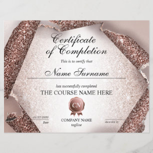 Certificate of Completion Award Course Completion