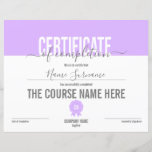 Certificate of Completion Award Course Completion<br><div class="desc">Makeup artist Wink Eye Beauty Salon Lash Extension Course Completion</div>