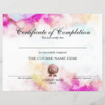 Certificate of Completion Award Course Completion<br><div class="desc">Makeup artist Watercolor Beauty Salon Lash Extension Course Completion</div>