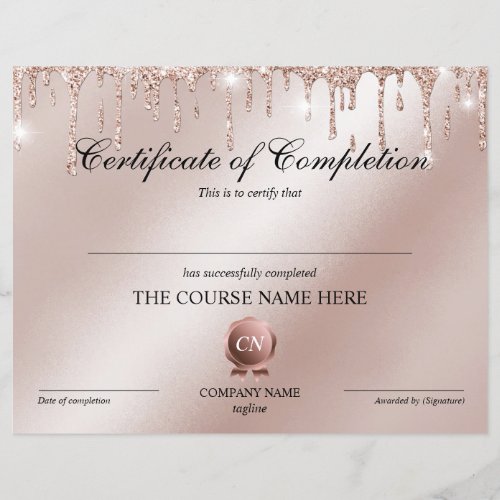 Certificate of Completion Award Course Completion