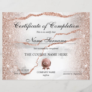 Certificate of Completion Award Course Completion