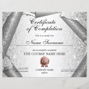 Certificate of Completion Award Course Completion