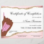 Certificate of Completion Award Course Nail Artist<br><div class="desc">Certificate for Nail Artists,  Manicure,  Nails salon,  Beauty Salon  Lash Extension Course Completion</div>