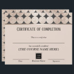 Certificate of Completion Award Geometric Gold<br><div class="desc">Modern Geometric Gold Glitter Circles Certificate of Completion Awards.</div>