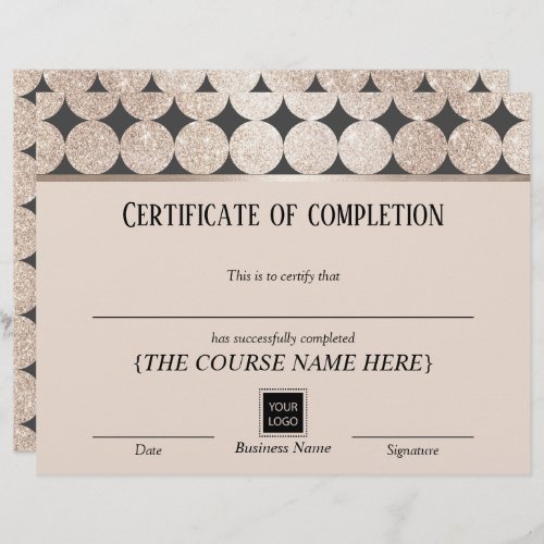 Certificate of Completion Award Geometric Gold