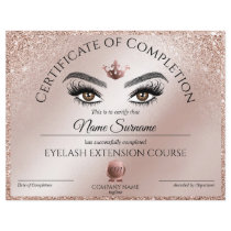 Certificate of Completion Award lashes Course Certificate of Completion Award lashes Course